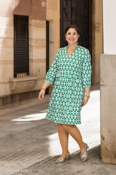 Preview: Viskose Ceste Grün/Weiß von Lillesol & Pelle  by Swafing